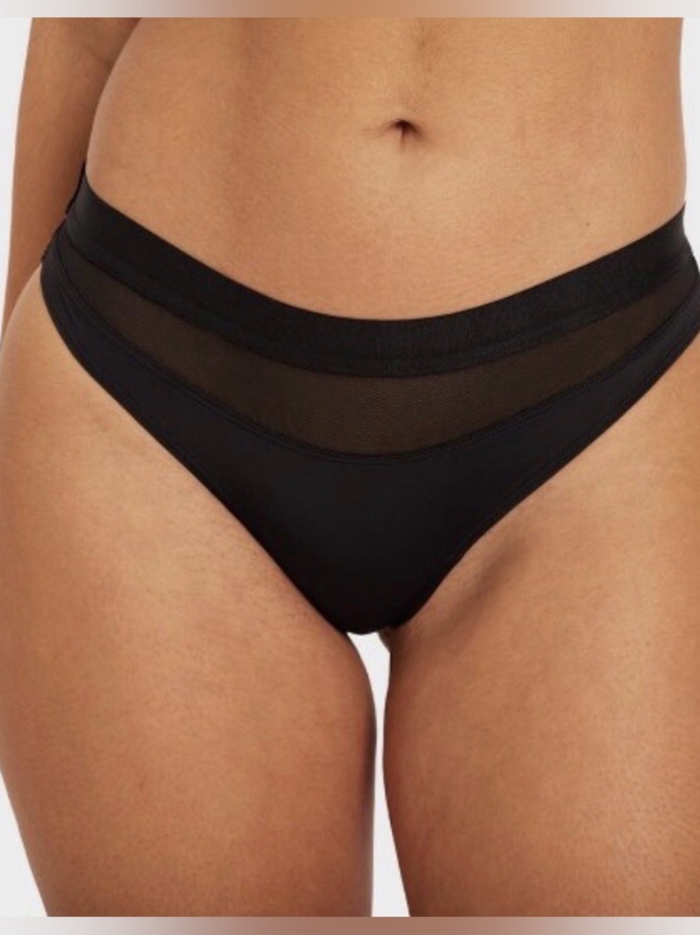 Set of 2 Parade Sheer Mesh thongs - Black
